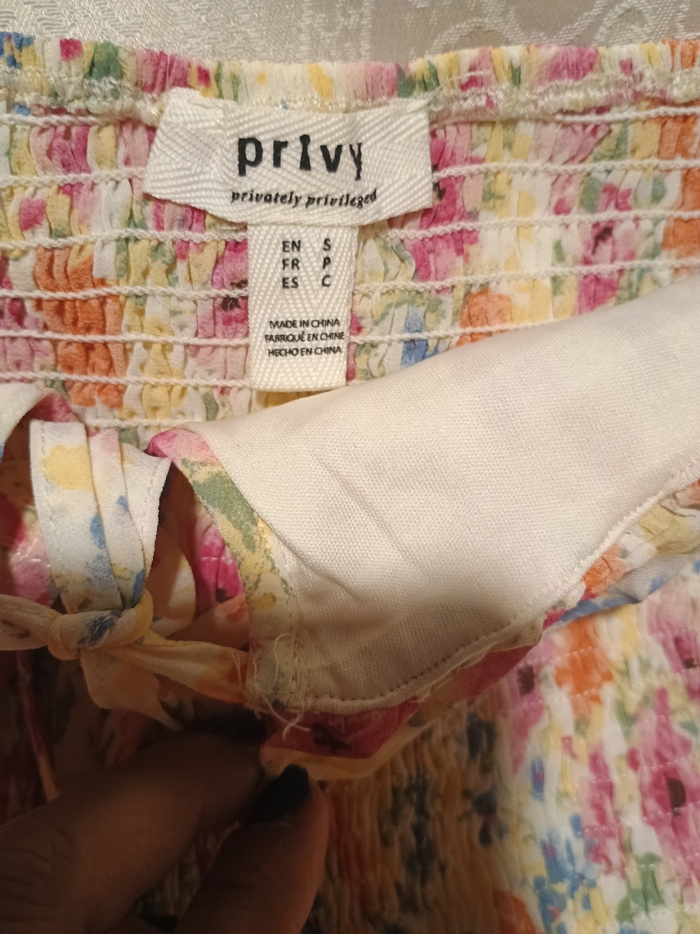 Privy Smocked Multicolor Floral Maxi Skirt